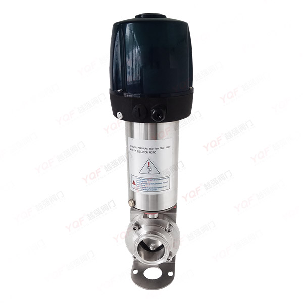 帶回信器氣動衛生級快裝蝶閥